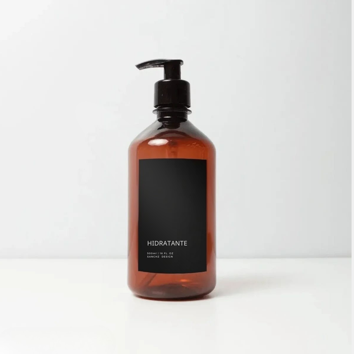 Frasco Âmbar Minimal Preto Personalizado