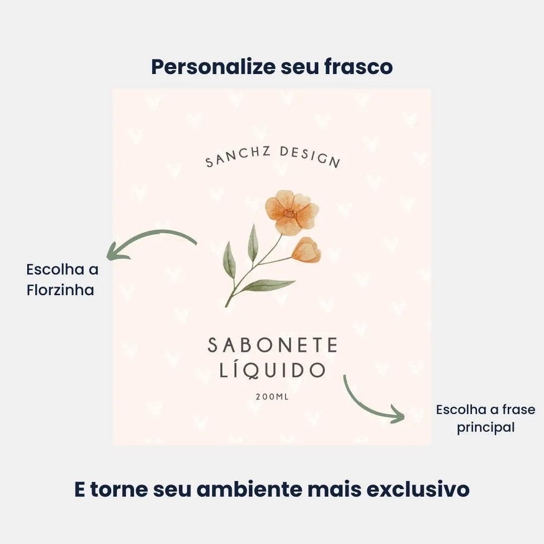 Frasco Âmbar Kids Personalizado Flowers 200ml