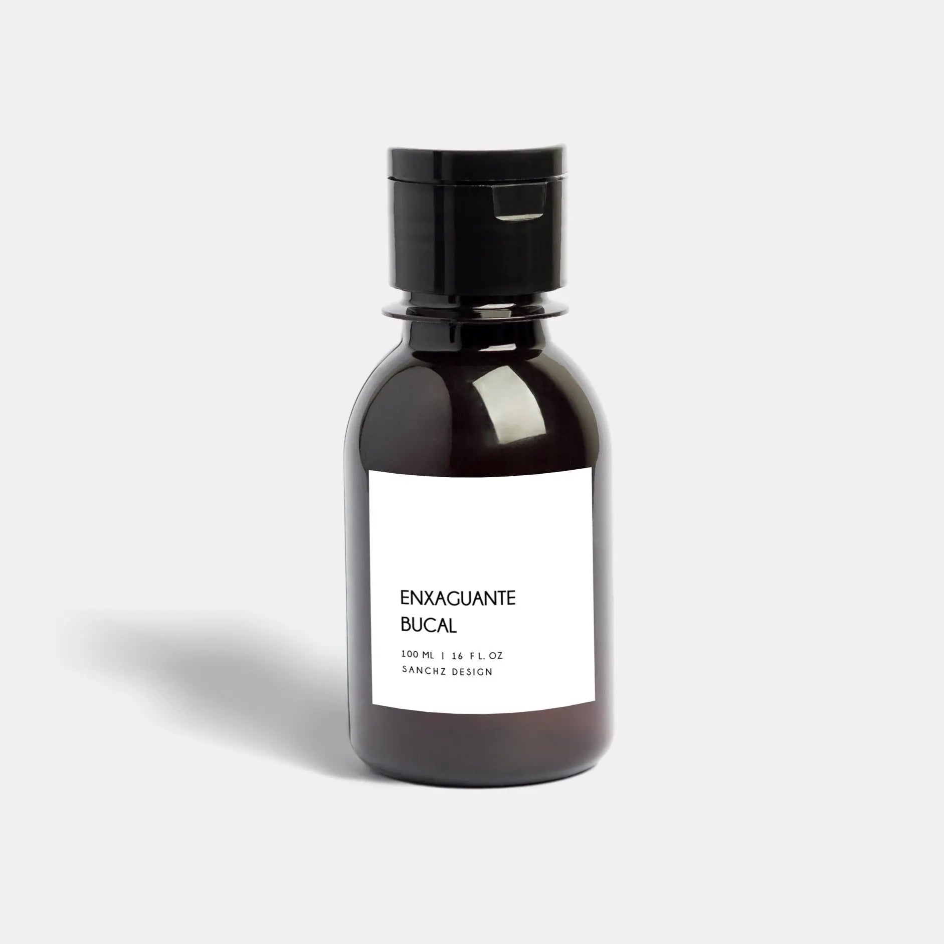 Frasco Âmbar Minimal Personalizado 100ml Preto