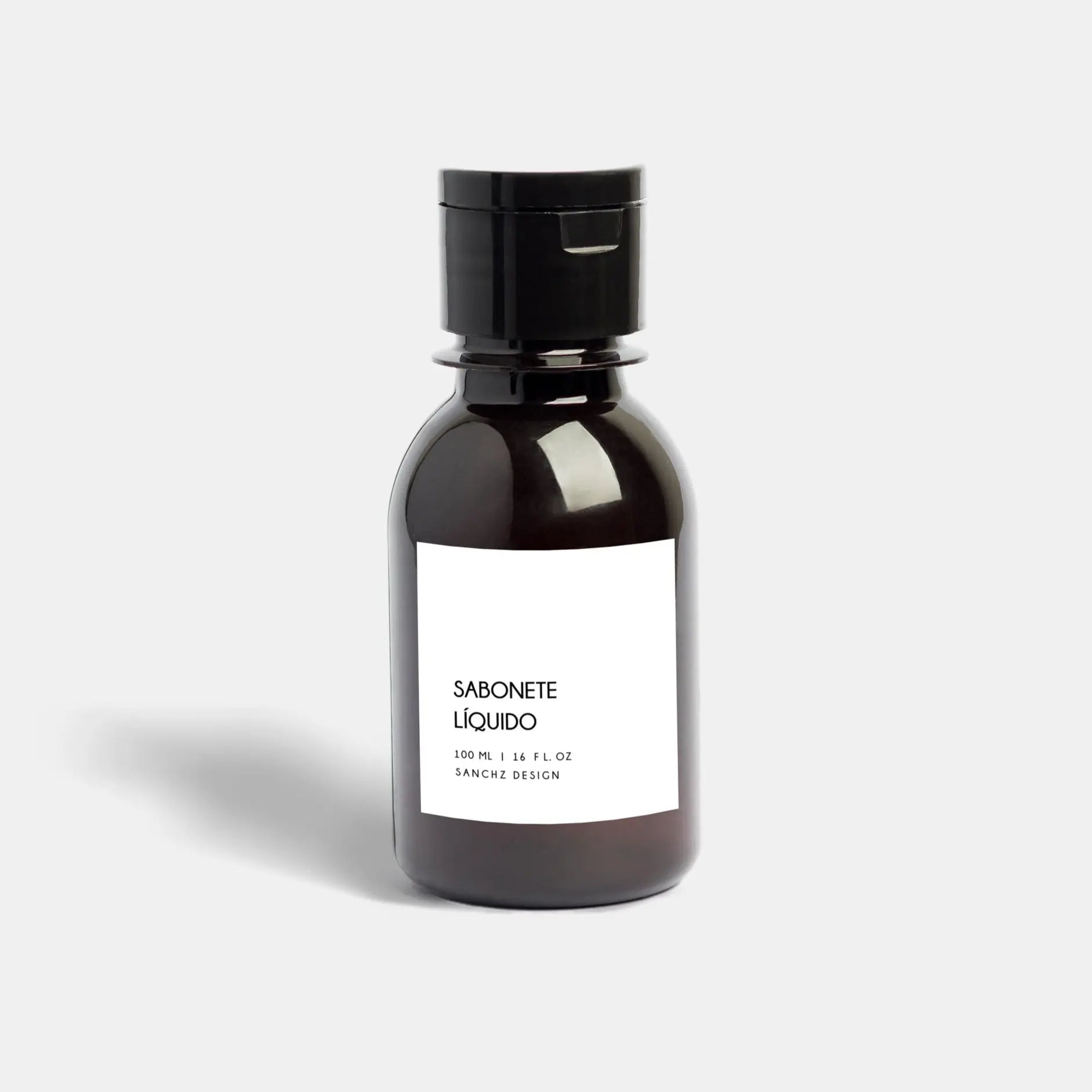 Frasco Âmbar Minimal Personalizado 100ml Preto