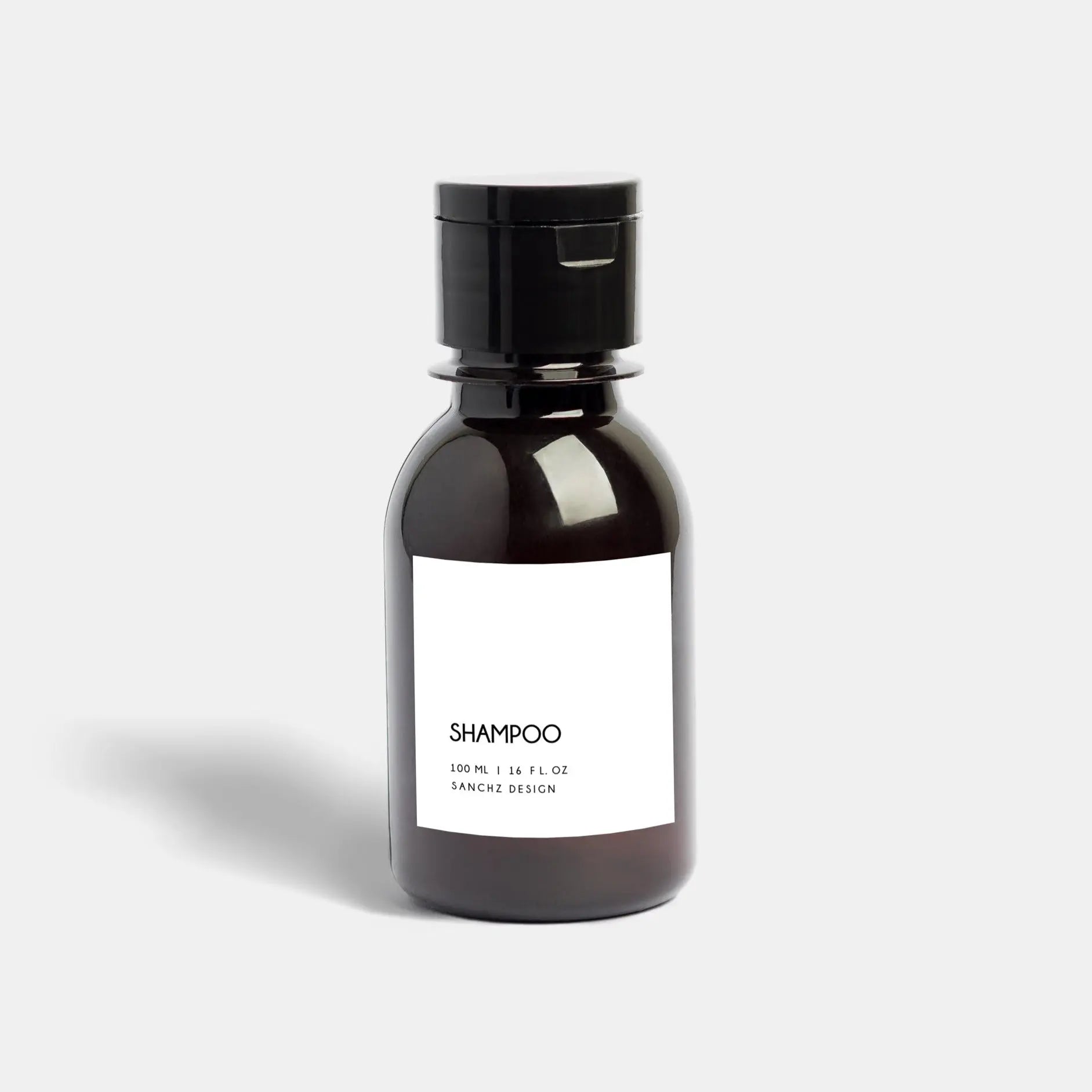 Frasco Âmbar Minimal Personalizado 100ml Preto