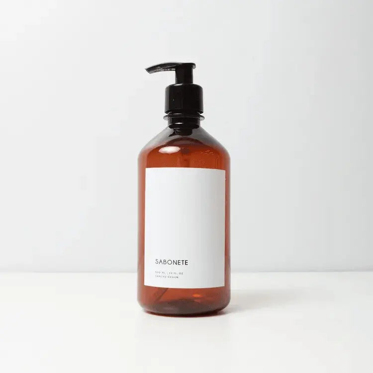 Frasco Âmbar Minimal para Banheiro 500ml - Sanchz Design