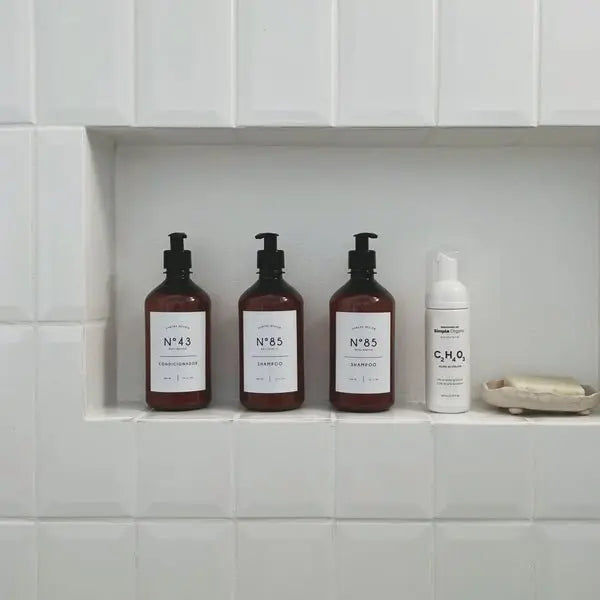 Kit Banheiro Completo Retrô Preto 500ml