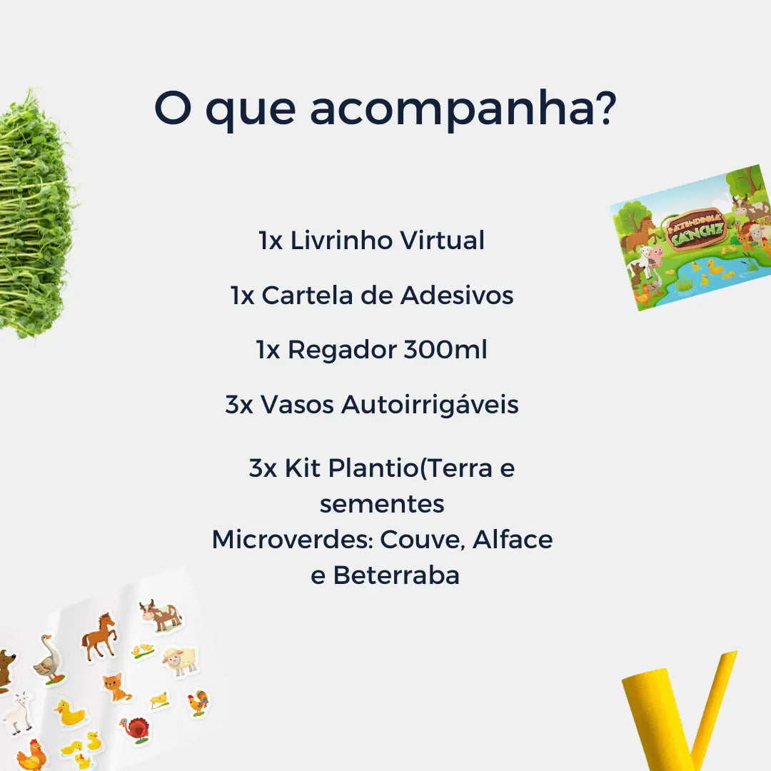 Kit Jardinagem Infantil Fazendinha Kids Sanchz Design