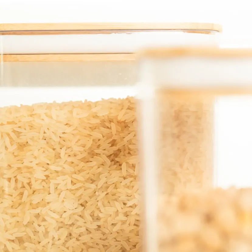 Pote Hermético Organizador Tampa de Bambu Natural Sanchz Design