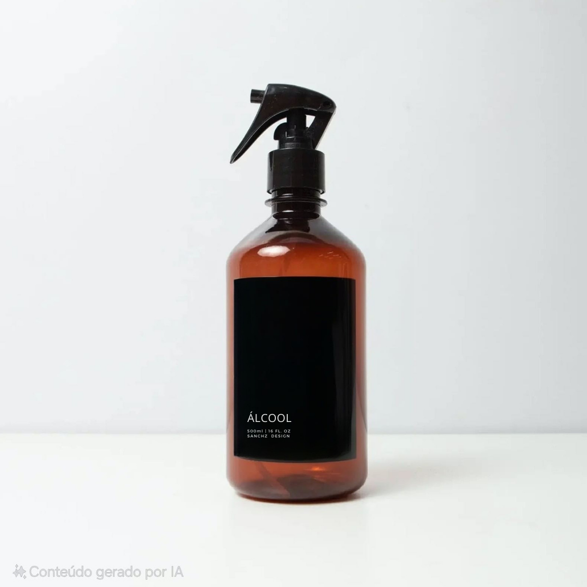 Frasco Âmbar Minimal Preto Personalizado