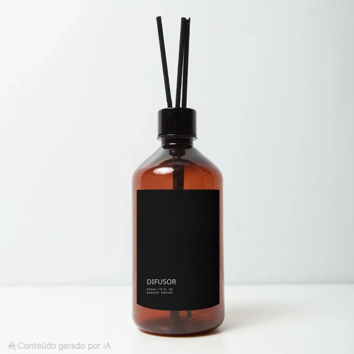 Frasco Âmbar Minimal Preto Personalizado