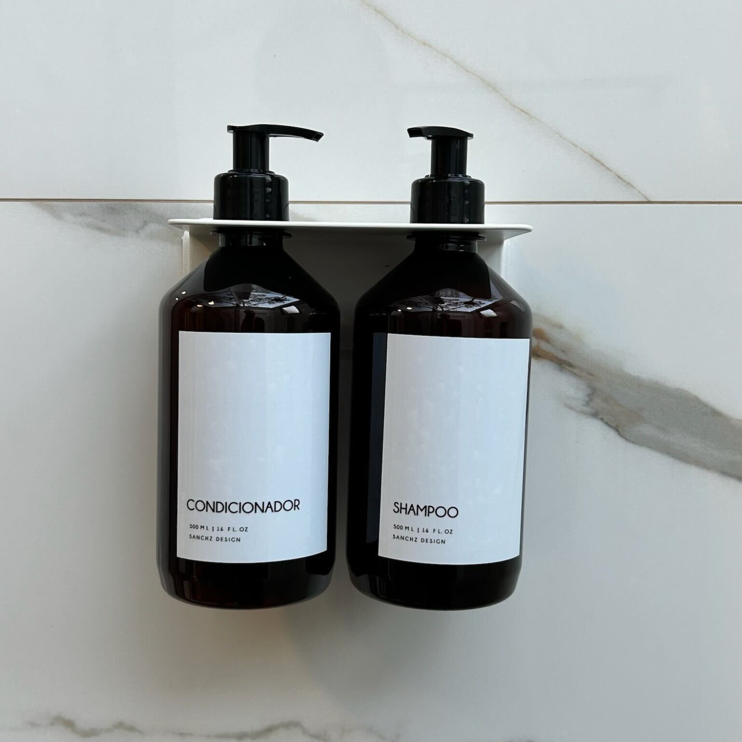 Kit 2 Frascos Minimal Para Banho + Suporte - 500ml