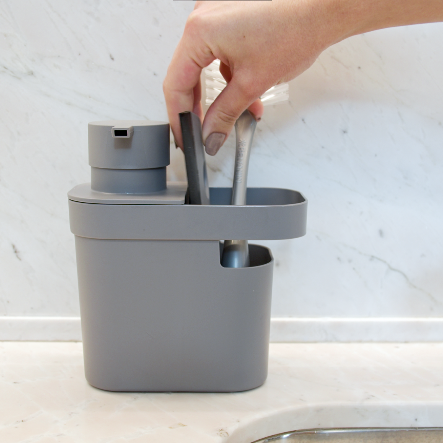 Dispenser de Detergente e Organizador de Cozinha